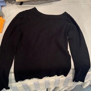 LF black fitted ribbed off the shoulder sweater. Size M